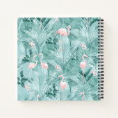 Flamingo Orchid Tropical Pattern Aquamarin ID868 Notizblock (Rückseite)