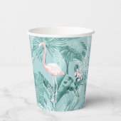 Flamingo Orchid Tropical Pattern Aquamarin ID868 Pappbecher (Rückseite)