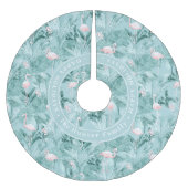 Flamingo Orchid Tropical Pattern Aquamarin ID868 Polyester Weihnachtsbaumdecke (Vorderseite)