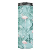 Flamingo Orchid Tropical Pattern Aquamarin ID868 Thermosbecher (Rückseite)