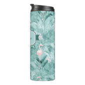 Flamingo Orchid Tropical Pattern Aquamarin ID868 Thermosbecher (Nach rechts gedreht)