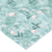 Flamingo Orchid Tropical Pattern Aquamarin ID868 Tischdecke (Schrägansicht)