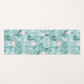 Flamingo Orchid Tropical Pattern Aquamarin ID868 Yogamatte (Vorderseite (Horizontal))