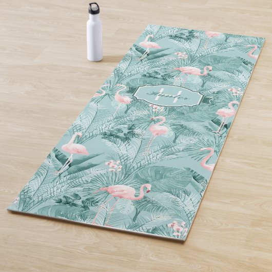 Flamingo Orchid Tropical Pattern Aquamarin ID868 Yogamatte (Beispiel)