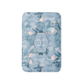 Flamingo Orchid Tropical Pattern Blue ID868 Badematte (Vorderseite Vertikal)