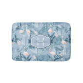 Flamingo Orchid Tropical Pattern Blue ID868 Badematte (Vorderseite)