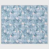 Flamingo Orchid Tropical Pattern Blue ID868 Geschenkpapier (Flach)