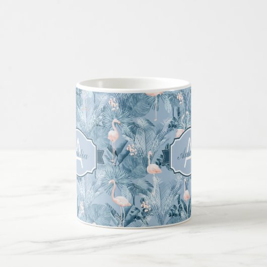 Flamingo Orchid Tropical Pattern Blue ID868 Kaffeetasse (Mittel)