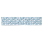 Flamingo Orchid Tropical Pattern Blue ID868 Kurzer Tischläufer (Horizontal)