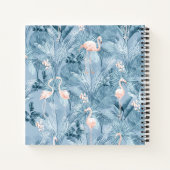Flamingo Orchid Tropical Pattern Blue ID868 Notizblock (Rückseite)