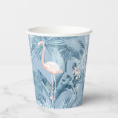 Flamingo Orchid Tropical Pattern Blue ID868 Pappbecher (Rückseite)