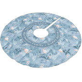 Flamingo Orchid Tropical Pattern Blue ID868 Polyester Weihnachtsbaumdecke (Schrägansicht)