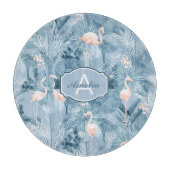 Flamingo Orchid Tropical Pattern Blue ID868 Schneidebrett (Vorderseite)