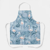 Flamingo Orchid Tropical Pattern Blue ID868 Schürze (Vorderseite)