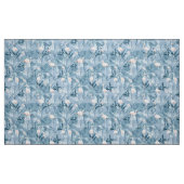 Flamingo Orchid Tropical Pattern Blue ID868 Stoff (Fat Quarter (45,7 x 55,9 cm))