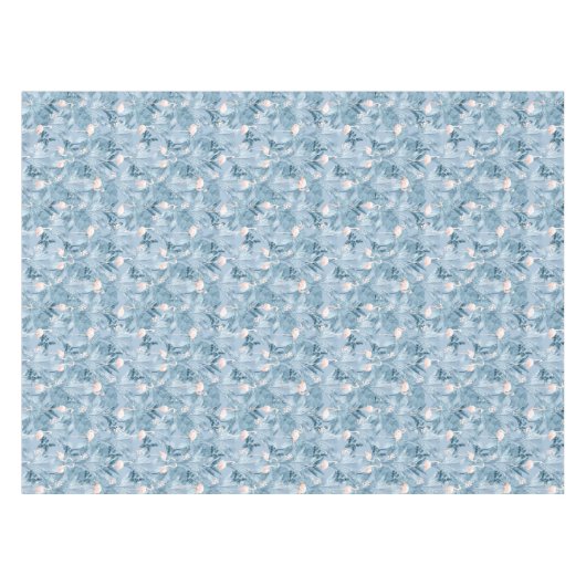Flamingo Orchid Tropical Pattern Blue ID868 Tischdecke (Vorderseite (Horizontal))