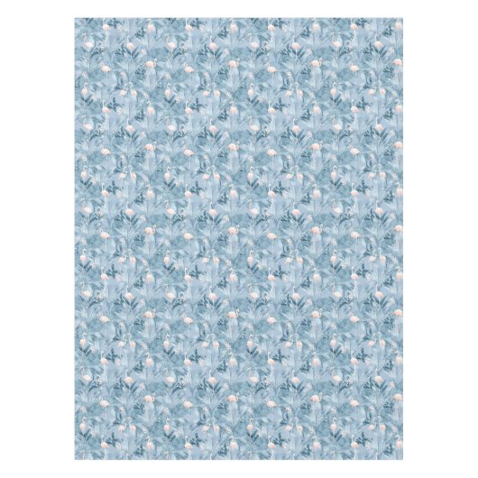 Flamingo Orchid Tropical Pattern Blue ID868 Tischdecke (Vorderseite)