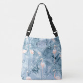 Flamingo Orchid Tropical Pattern Blue ID868 Tragetaschen Mit Langen Trägern (Vorderseite)
