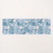 Flamingo Orchid Tropical Pattern Blue ID868 Yogamatte (Rückseite (Horizontal))