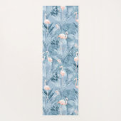 Flamingo Orchid Tropical Pattern Blue ID868 Yogamatte (Rückseite)