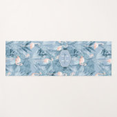 Flamingo Orchid Tropical Pattern Blue ID868 Yogamatte (Vorderseite (Horizontal))
