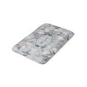 Flamingo Orchid Tropical Pattern Gray ID868 Badematte (Schrägansicht)