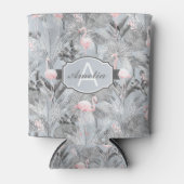 Flamingo Orchid Tropical Pattern Gray ID868 Dosenkühler (Vorderseite)