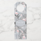 Flamingo Orchid Tropical Pattern Gray ID868 Flaschenanhänger (Vorderseite)