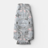 Flamingo Orchid Tropical Pattern Gray ID868 Flaschenkühler (Vorderseite)