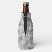 Flamingo Orchid Tropical Pattern Gray ID868 Flaschenkühler (Flasche Rückseite)