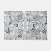 Flamingo Orchid Tropical Pattern Gray ID868 Fußmatte (Vorderseite)
