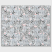 Flamingo Orchid Tropical Pattern Gray ID868 Geschenkpapier (Flach)