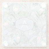 Flamingo Orchid Tropical Pattern Gray ID868 Glasuntersetzer (Rückseite)