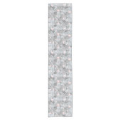Flamingo Orchid Tropical Pattern Gray ID868 Kurzer Tischläufer (Vorderseite)