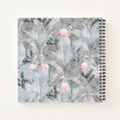 Flamingo Orchid Tropical Pattern Gray ID868 Notizblock (Rückseite)