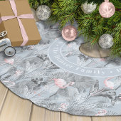 Flamingo Orchid Tropical Pattern Gray ID868 Polyester Weihnachtsbaumdecke