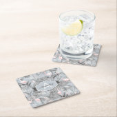 Flamingo Orchid Tropical Pattern Gray ID868 Rechteckiger Pappuntersetzer (Vor Ort)