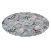 Flamingo Orchid Tropical Pattern Gray ID868 Schneidebrett (Ecke)