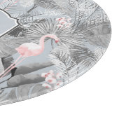 Flamingo Orchid Tropical Pattern Gray ID868 Schneidebrett (Ecke)