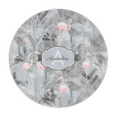 Flamingo Orchid Tropical Pattern Gray ID868 Schneidebrett (Vorderseite)