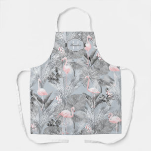 Flamingo Orchid Tropical Pattern Gray ID868 Schürze