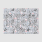 Flamingo Orchid Tropical Pattern Gray ID868 Seidenpapier (Vorderseite)