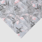 Flamingo Orchid Tropical Pattern Gray ID868 Seidenpapier (Ausschnitt)