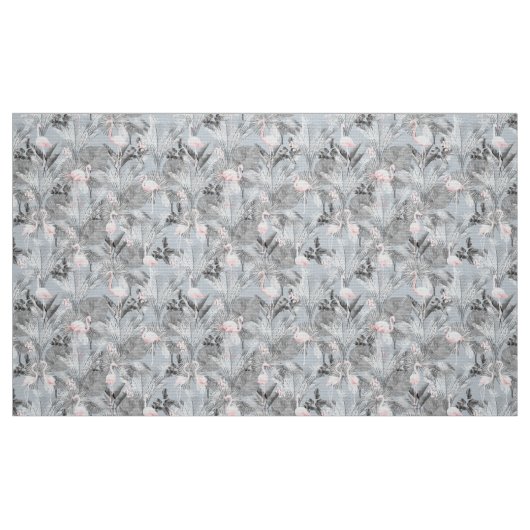 Flamingo Orchid Tropical Pattern Gray ID868 Stoff (Fat Quarter (45,7 x 55,9 cm))