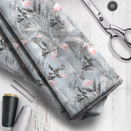 Flamingo Orchid Tropical Pattern Gray ID868 Stoff