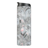 Flamingo Orchid Tropical Pattern Gray ID868 Thermosbecher (Nach rechts gedreht)