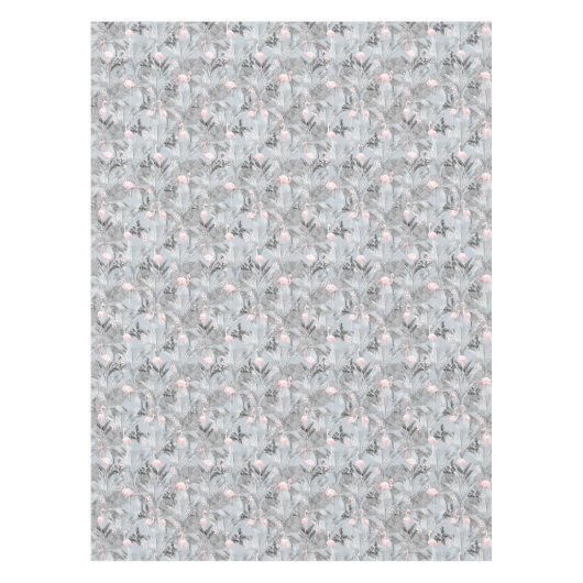 Flamingo Orchid Tropical Pattern Gray ID868 Tischdecke (Vorderseite)