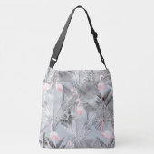 Flamingo Orchid Tropical Pattern Gray ID868 Tragetaschen Mit Langen Trägern (Rückseite)