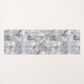 Flamingo Orchid Tropical Pattern Gray ID868 Yogamatte (Rückseite (Horizontal))