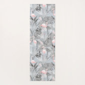 Flamingo Orchid Tropical Pattern Gray ID868 Yogamatte (Rückseite)